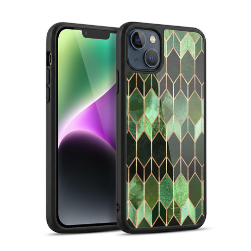 Elisabeth Fredriksson Geometric Design And Pattern Green Stained Glass Gel Armour Case For Apple iPhone 14 Plus