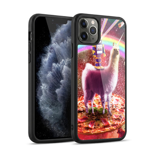 Random Galaxy Space Llama Robot & Pizza Gel Armour Case For Apple iPhone 11 Pro Max