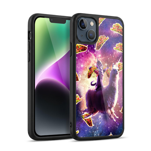 Random Galaxy Space Llama Warrior Cat & Tacos Gel Armour Case For Apple iPhone 14 Plus