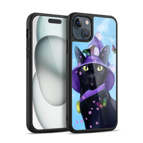Ash Evans Black Cats Butterfly Sky Gel Armour Case For Apple iPhone 15 Plus