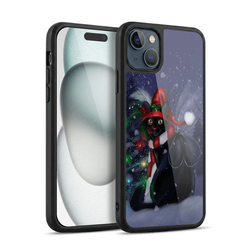 Ash Evans Black Cats Yuletide Cheer Gel Armour Case For Apple iPhone 15 Plus