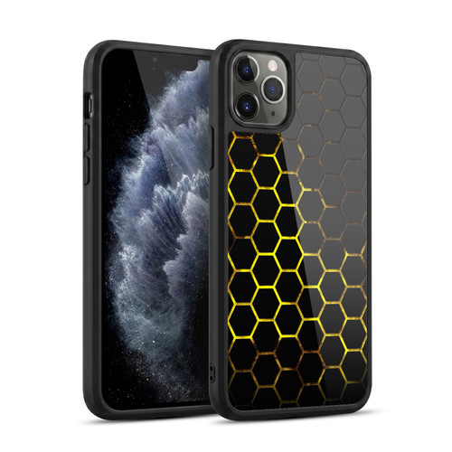 PLdesign Geometric Patterns Honeycomb Yellow Gel Armour Case For Apple iPhone 11 Pro Max