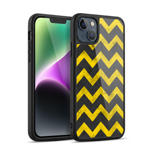 PLdesign Geometric Patterns Yellow Gray Vintage Gel Armour Case For Apple iPhone 14 Plus
