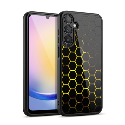 PLdesign Geometric Patterns Honeycomb Yellow Gel Armour Case For Samsung Galaxy A25 5G