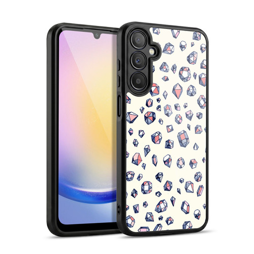 Micklyn Le Feuvre Patterns Navy and Coral Crystals Gel Armour Case For Samsung Galaxy A25 5G