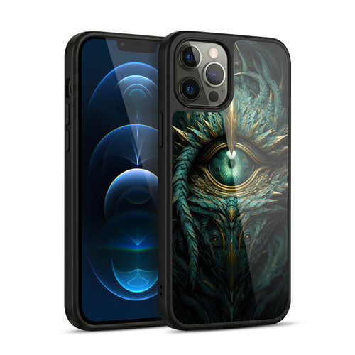 LebensArt Mix Art Teal Green Dragon Eye Gel Armour Case For Apple iPhone 12 Pro Max