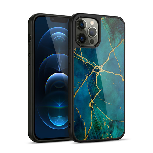LebensArt Mineral Marble Blue And Gold Gel Armour Case For Apple iPhone 12 Pro Max