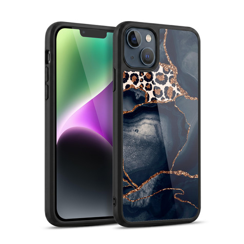 UtArt Wild Cat Marble Leopard Gel Armour Case For Apple iPhone 14 Plus