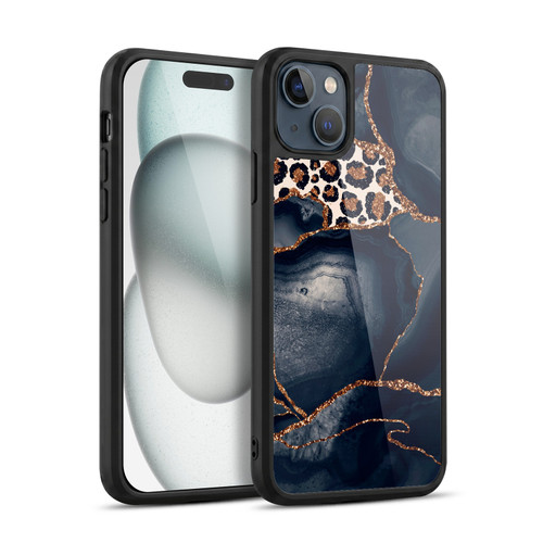 UtArt Wild Cat Marble Leopard Gel Armour Case For Apple iPhone 15 Plus