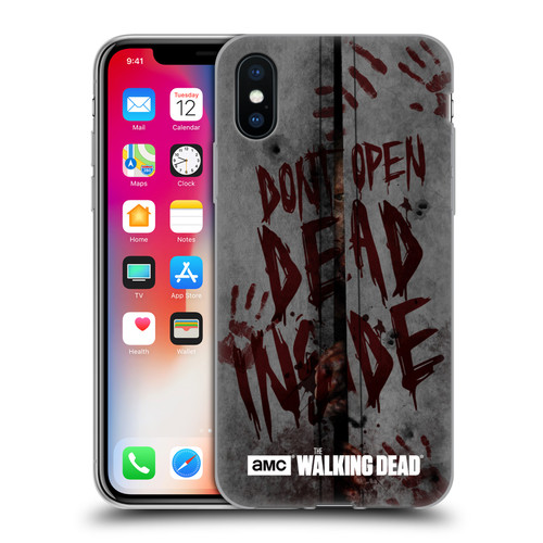 AMC The Walking Dead Typography Dead Inside Soft Gel Case for Apple iPhone X / iPhone XS