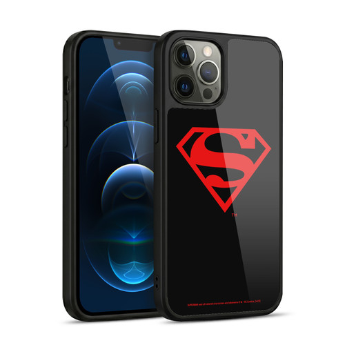 Superman DC Comics Logos Black And Red Gel Armour Case For Apple iPhone 12 Pro Max