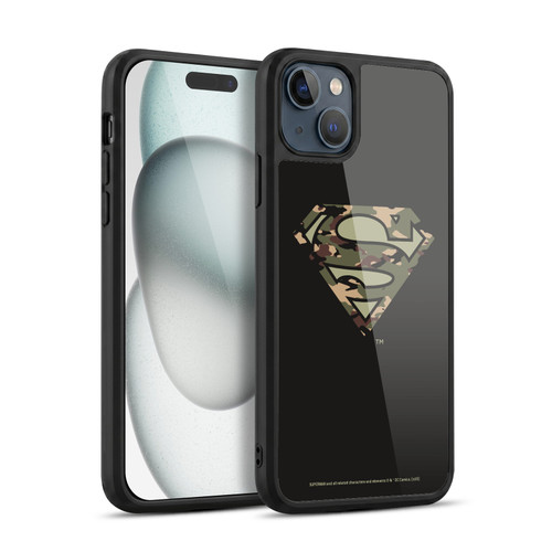 Superman DC Comics Logos Camouflage Gel Armour Case For Apple iPhone 15 Plus