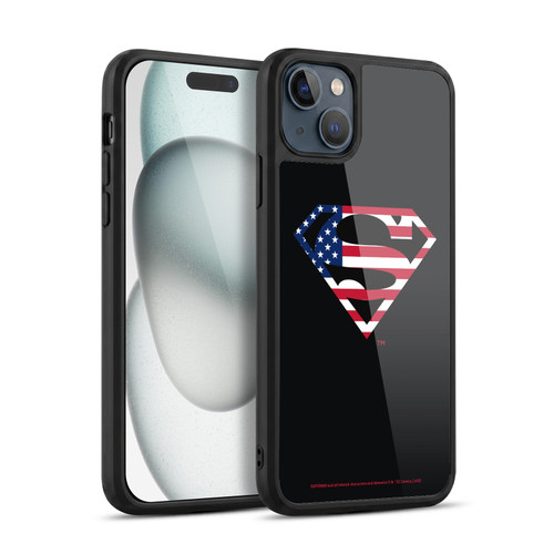 Superman DC Comics Logos U.S. Flag 2 Gel Armour Case For Apple iPhone 15 Plus