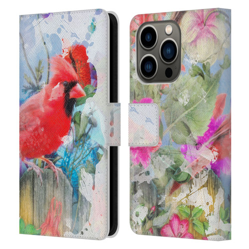 Aimee Stewart Assorted Designs Birds And Bloom Leather Book Wallet Case Cover For Apple iPhone 14 Pro