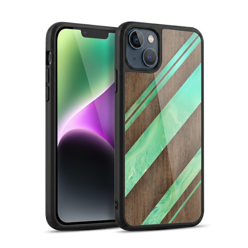 Alyn Spiller Wood & Resin Diagonal Stripes Gel Armour Case For Apple iPhone 14 Plus