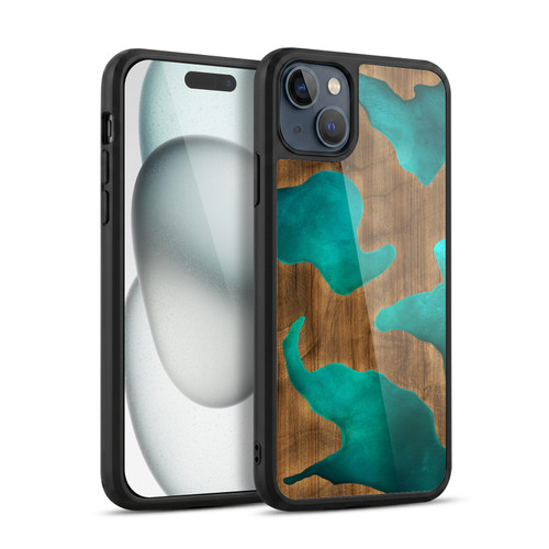 Alyn Spiller Wood & Resin Aqua Gel Armour Case For Apple iPhone 15 Plus