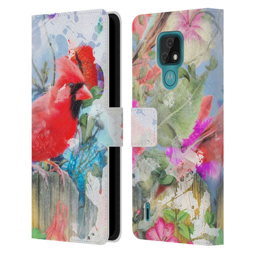 Aimee Stewart Assorted Designs Birds And Bloom Leather Book Wallet Case Cover For Motorola Moto E7