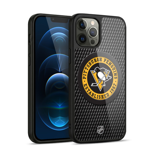 NHL Pittsburgh Penguins Puck Texture Gel Armour Case For Apple iPhone 12 Pro Max