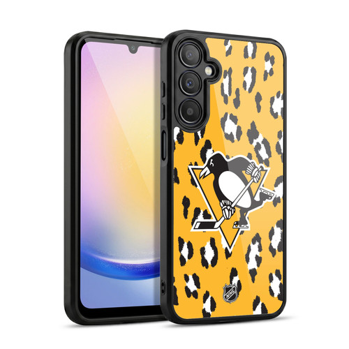 NHL Pittsburgh Penguins Leopard Pattern Gel Armour Case For Samsung Galaxy A25 5G