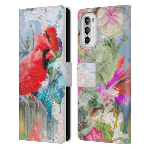 Aimee Stewart Assorted Designs Birds And Bloom Leather Book Wallet Case Cover For Motorola Moto G52