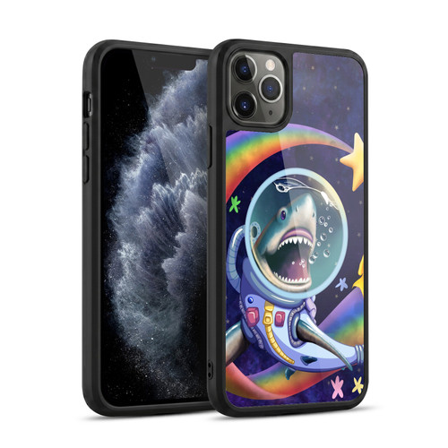 Carla Morrow Rainbow Animals Shark & Fish In Space Gel Armour Case For Apple iPhone 11 Pro Max