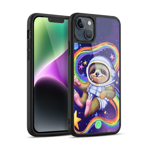 Carla Morrow Rainbow Animals Sloth Wearing A Space Suit Gel Armour Case For Apple iPhone 14 Plus