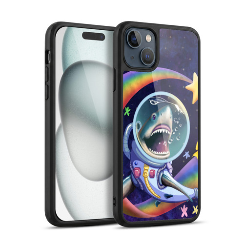 Carla Morrow Rainbow Animals Shark & Fish In Space Gel Armour Case For Apple iPhone 15 Plus