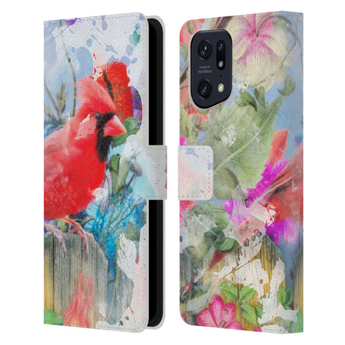 Aimee Stewart Assorted Designs Birds And Bloom Leather Book Wallet Case Cover For OPPO Find X5
