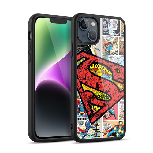 Superman DC Comics Comicbook Art Oversized Logo Gel Armour Case For Apple iPhone 14 Plus