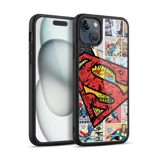 Superman DC Comics Comicbook Art Oversized Logo Gel Armour Case For Apple iPhone 15 Plus