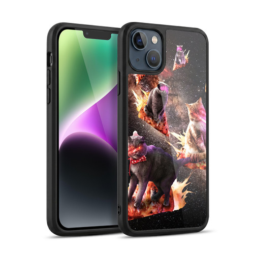 Random Galaxy Space Cat Fire Pizza Gel Armour Case For Apple iPhone 14 Plus