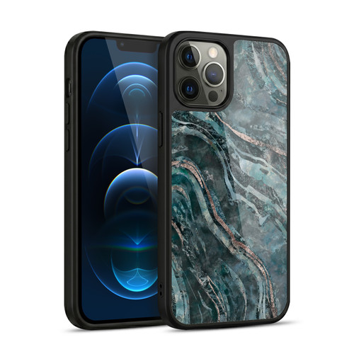 LebensArt Gemstone Marble Dark Teal Glamour Gel Armour Case For Apple iPhone 12 Pro Max