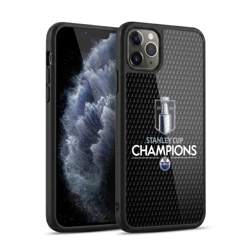 NHL 2024 Stanley Cup Champions Edmonton Oilers Puck Pattern Gel Armour Case For Apple iPhone 11 Pro Max