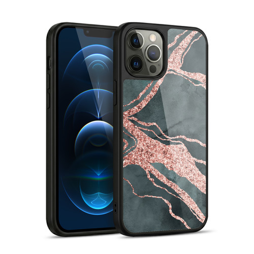 LebensArt Gemstone Marble Rose Gold Ripple Gel Armour Case For Apple iPhone 12 Pro Max
