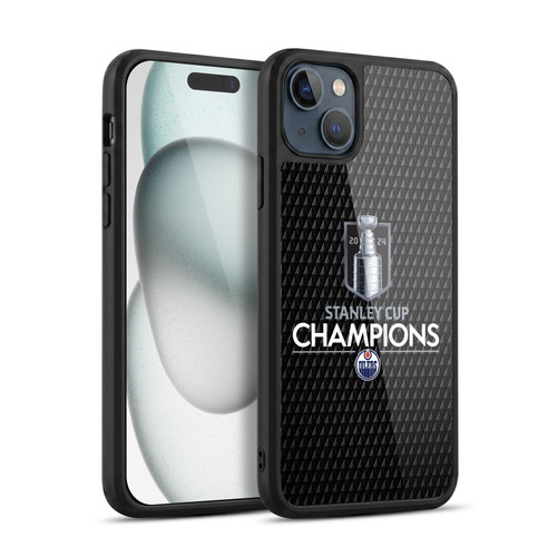 NHL 2024 Stanley Cup Champions Edmonton Oilers Puck Pattern Gel Armour Case For Apple iPhone 15 Plus