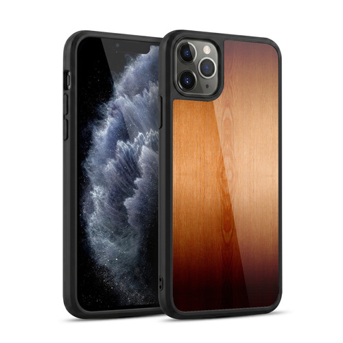 PLdesign Wood Prints Burnt Brown Ombre Gel Armour Case For Apple iPhone 11 Pro Max