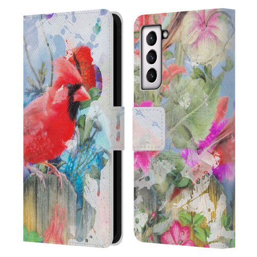 Aimee Stewart Assorted Designs Birds And Bloom Leather Book Wallet Case Cover For Samsung Galaxy S21 5G