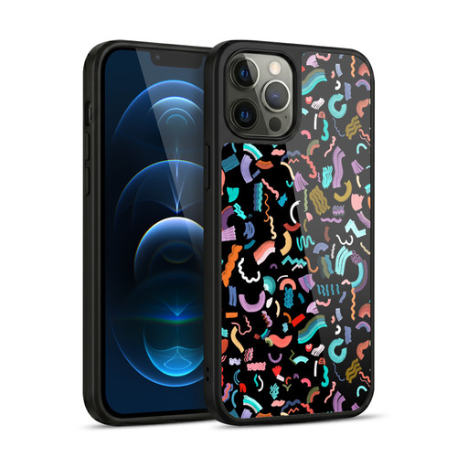 Ninola Patterns Cute Curly Shapes Black Gel Armour Case For Apple iPhone 12 Pro Max
