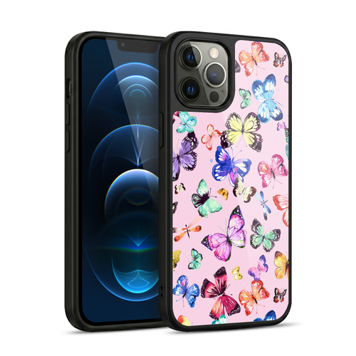 Ninola Patterns 4 Butterflies Multi Pink Gel Armour Case For Apple iPhone 12 Pro Max