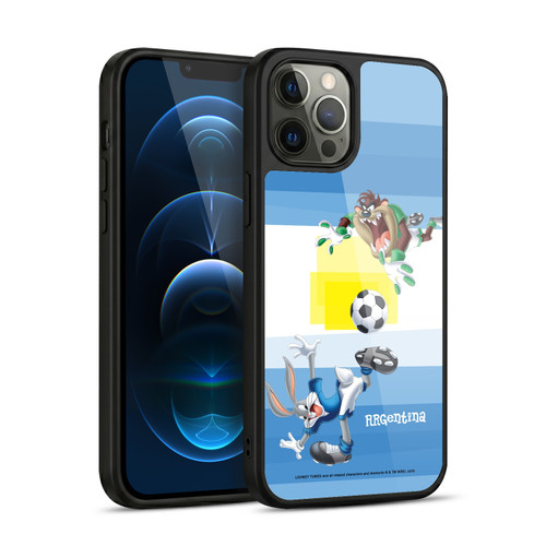 Looney Tunes Flag Graphics Argentina Taz & Bugs Bunny Gel Armour Case For Apple iPhone 12 Pro Max
