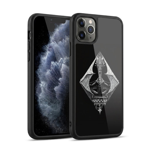 Stanley Morrison Black And White Gothic Diamond Dragon Gel Armour Case For Apple iPhone 11 Pro Max