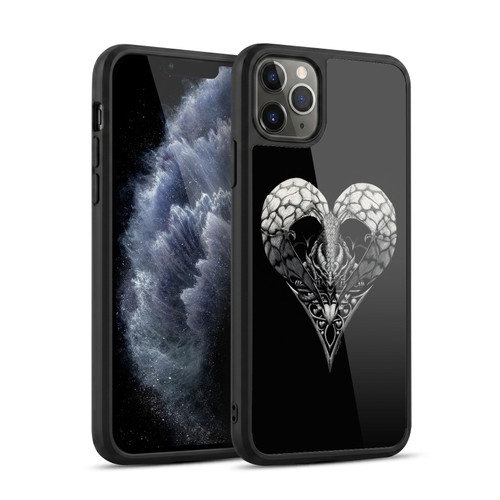 Stanley Morrison Black And White Gothic Dragon Heart Gel Armour Case For Apple iPhone 11 Pro Max