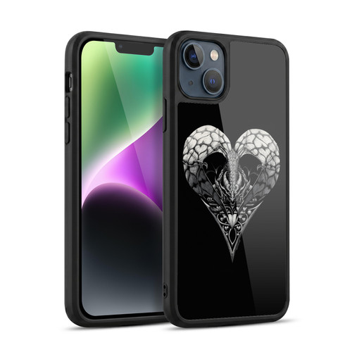 Stanley Morrison Black And White Gothic Dragon Heart Gel Armour Case For Apple iPhone 14 Plus