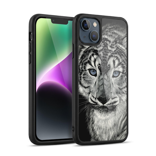 Stanley Morrison Black And White Blue Eyed Snow Leopard Cat Gel Armour Case For Apple iPhone 14 Plus
