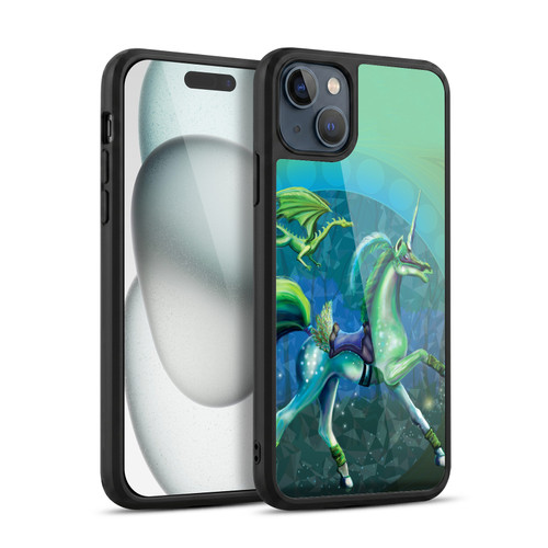 Rose Khan Unicorns Green Summer Gel Armour Case For Apple iPhone 15 Plus