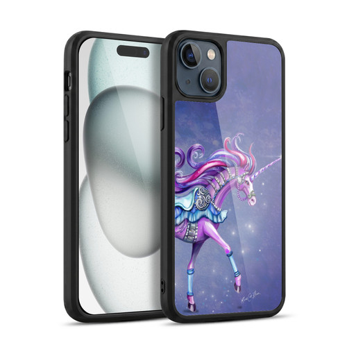 Rose Khan Unicorns Purple Carousel Horse Gel Armour Case For Apple iPhone 15 Plus