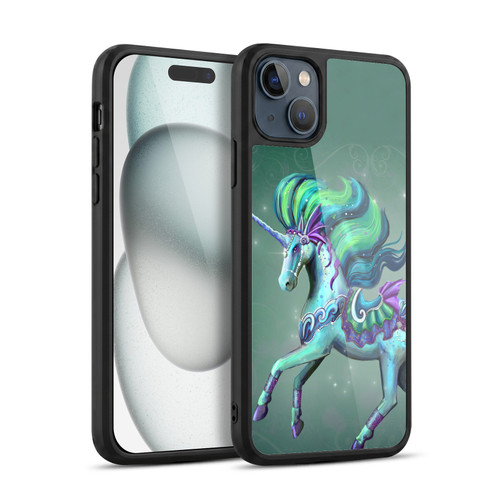 Rose Khan Unicorns Sea Green Gel Armour Case For Apple iPhone 15 Plus
