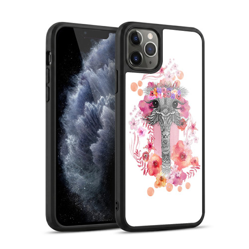 Monika Strigel Animals And Flowers Ostrich Aztec Gel Armour Case For Apple iPhone 11 Pro Max