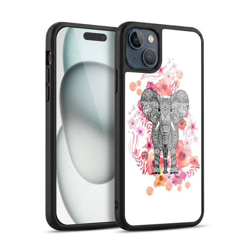 Monika Strigel Animals And Flowers Elephant Aztec Gel Armour Case For Apple iPhone 15 Plus