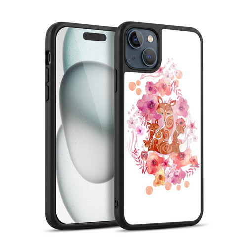 Monika Strigel Animals And Flowers Fox Family Gel Armour Case For Apple iPhone 15 Plus